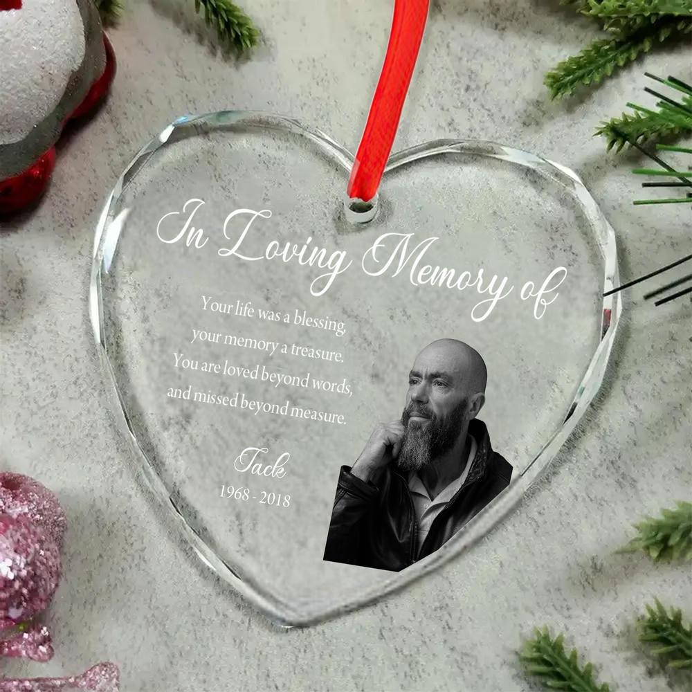 Custom Memorial Heart Ornament – Personalized Sympathy Gift