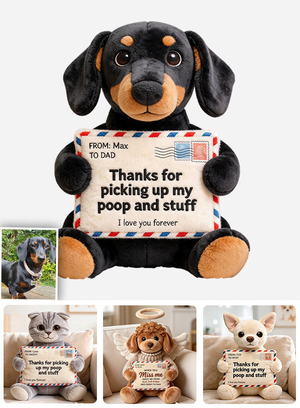 Letter For Dad And Mom - Personalized Dog Premium Faux Fur Pillow