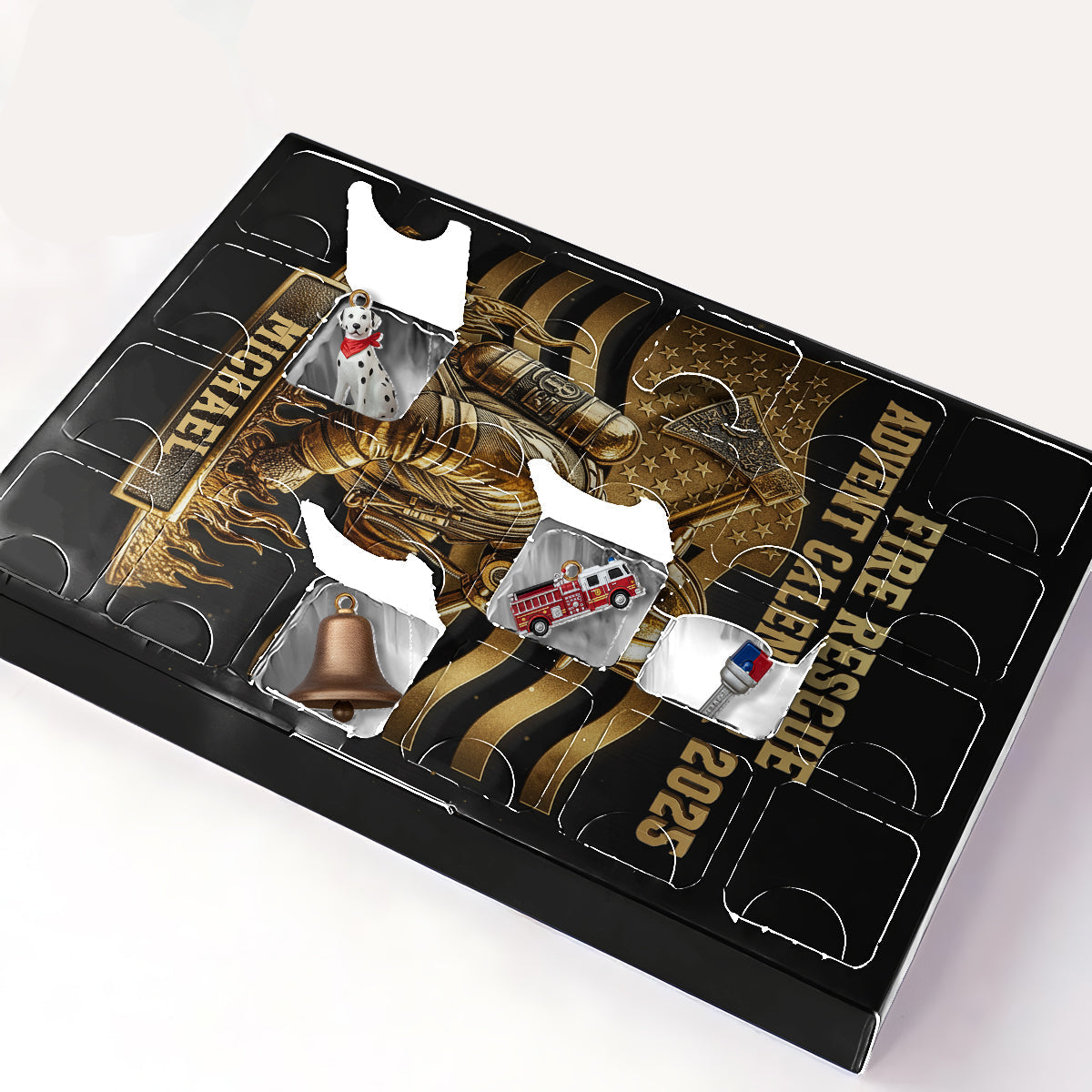 Fire Department Collection - Personalized Firefighter Advent Calendar With Ornaments