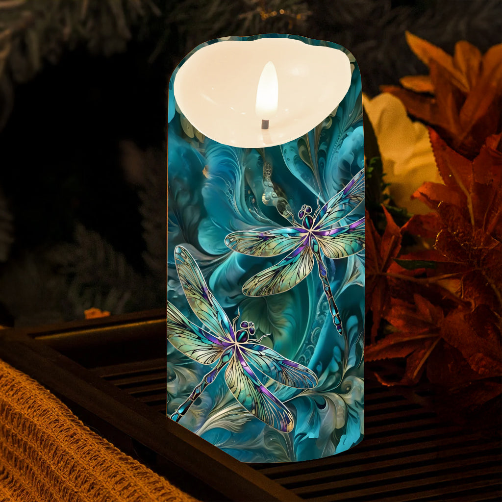 Dreamy Dragonfly - Personalized Dragonfly Flameless Candle
