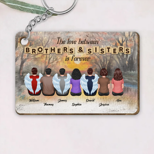 Personalized Brothers & Sisters Forever Keychian, Ornament, Poster or Canvas, Plaque, Wallet Card - Perfect Gift for Siblings, Memorial Keepsake