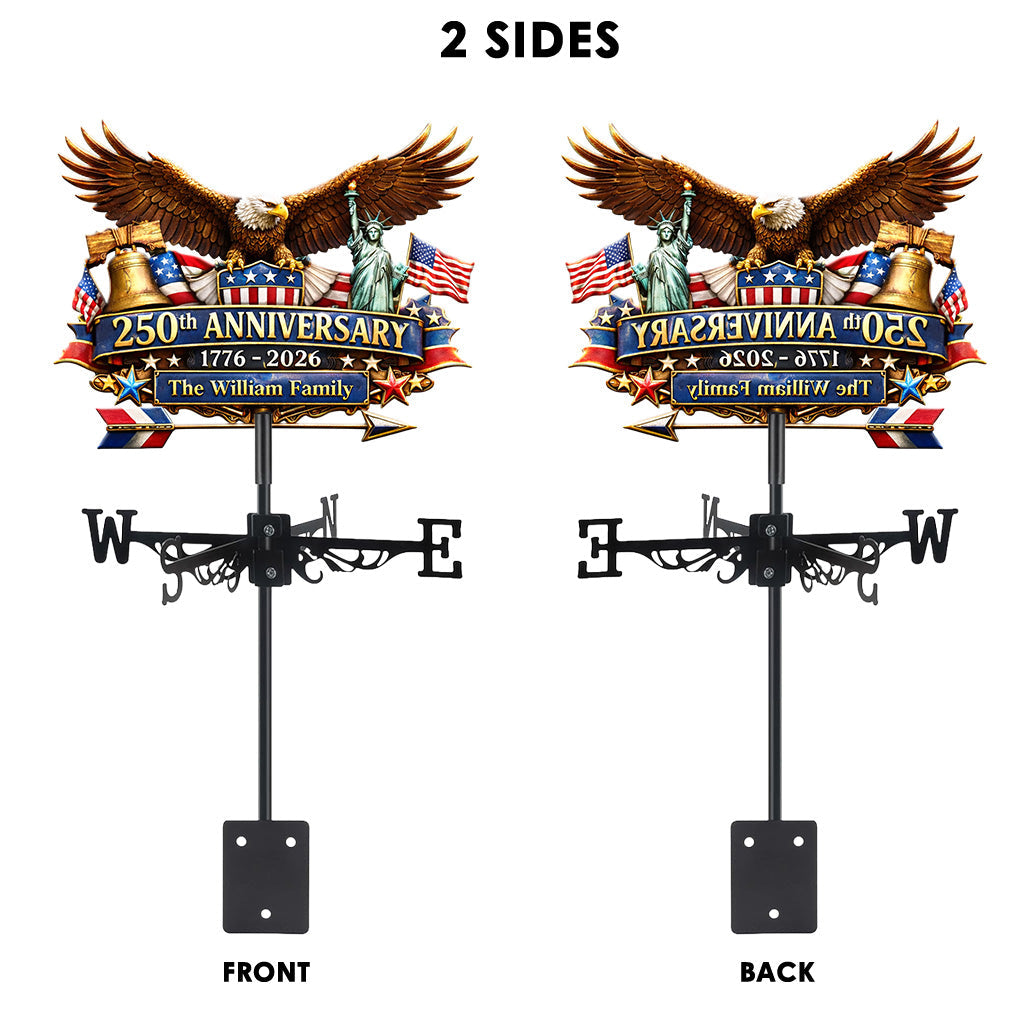 250th Anniversary, Eagle 250 Years of Freedom - Personalized Patriot Weather Vane