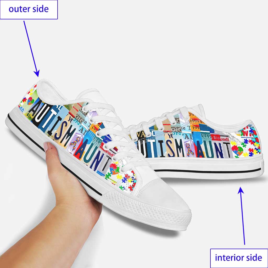Autism Aunt - Autism Awareness Low Top Shoes 0921