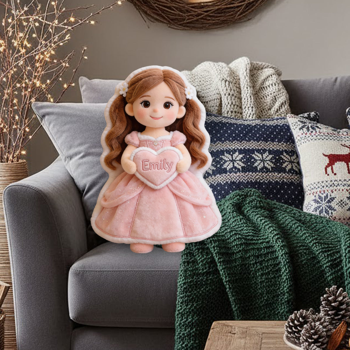 Custom Any Photo Beautiful Princess - Personalized Kid Faux Fur Shaped Pillow