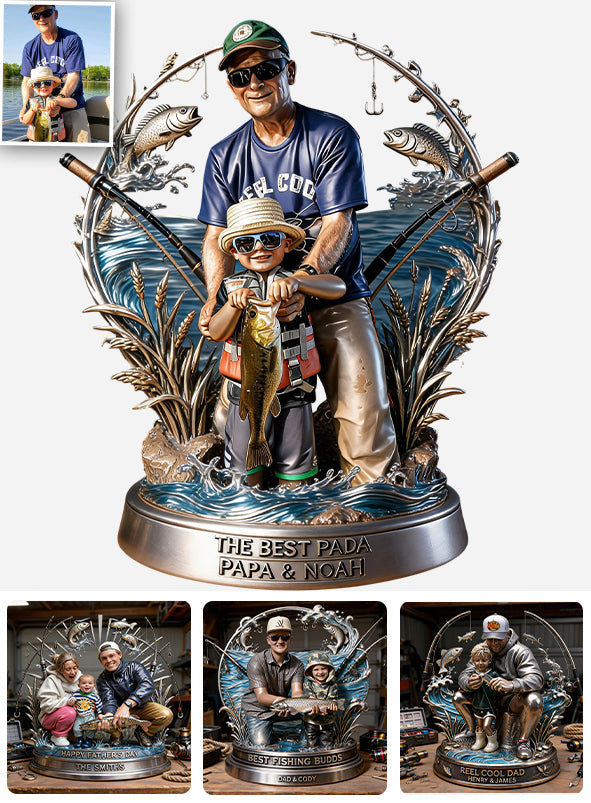 Custom Any Photo Gift For Fishing Dad/Grandpa - Personalized Fishing Custom Shaped Acrylic Plaque