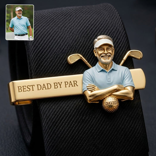 Custom Any Photo Best Gift For Dad/Grandpa - Personalized Golf Tie Clip
