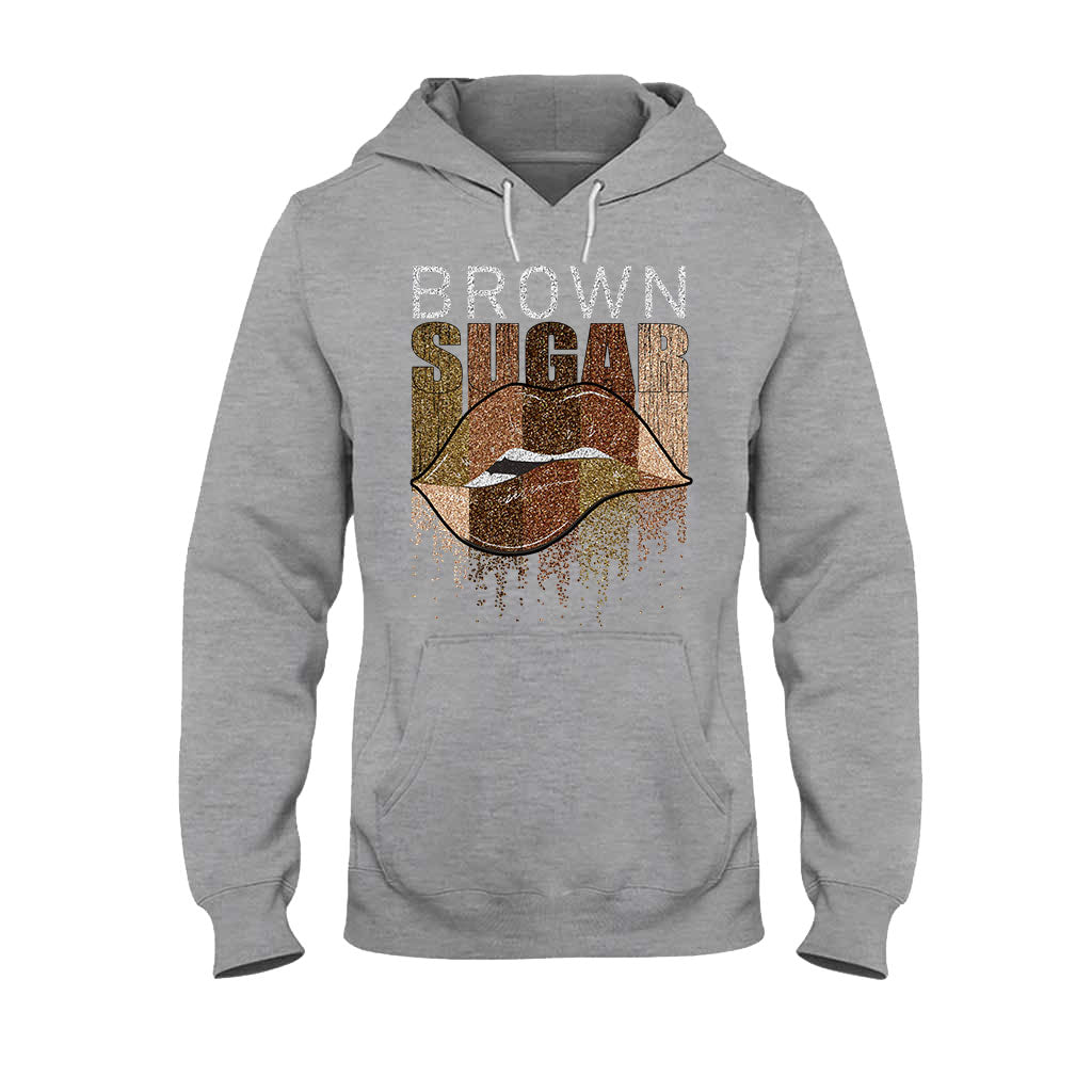 Brown Sugar - African American T-shirt and Hoodie With Faux Glitter Print 1121