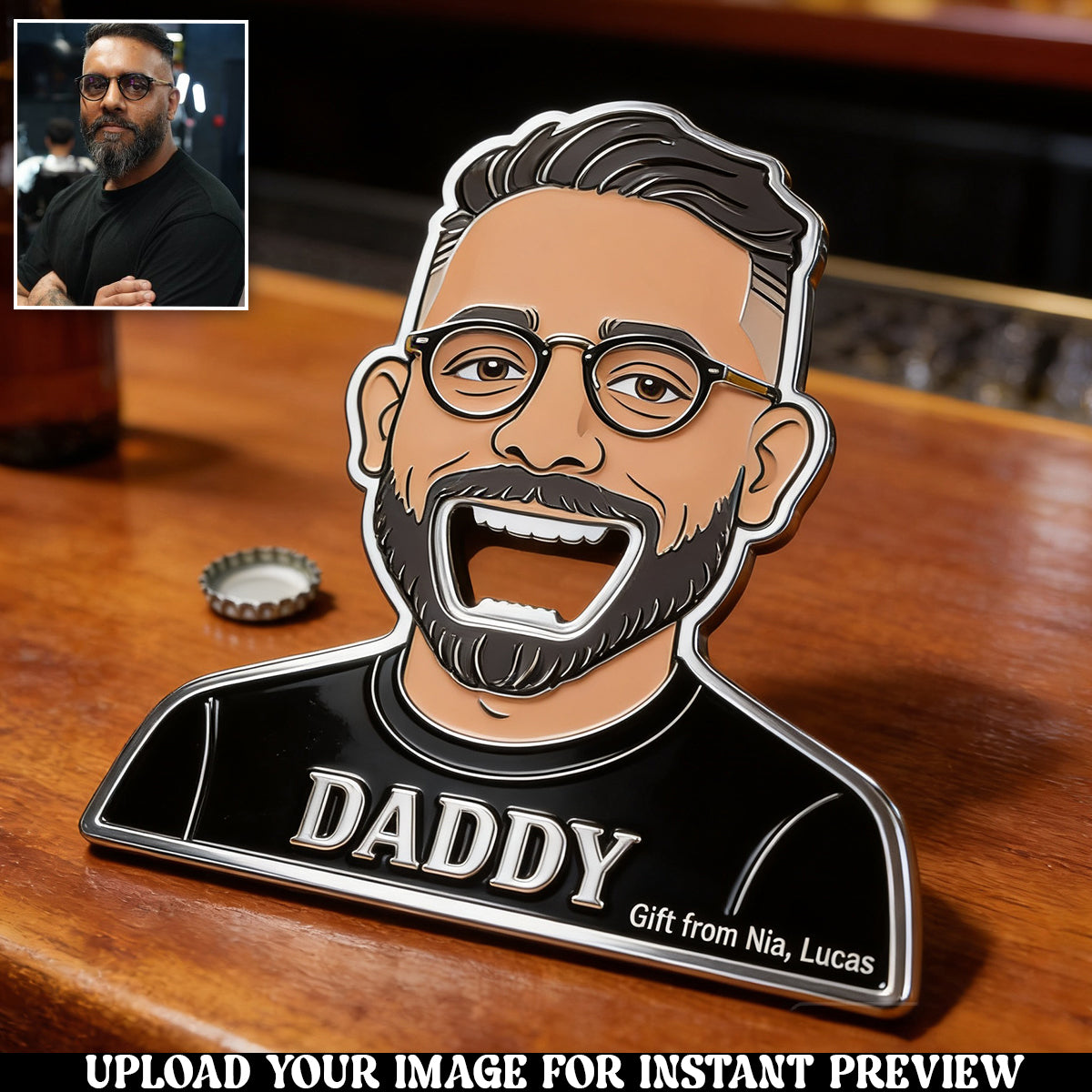 Funny Dad Papa Opener - Personalized Father Bottle Opener