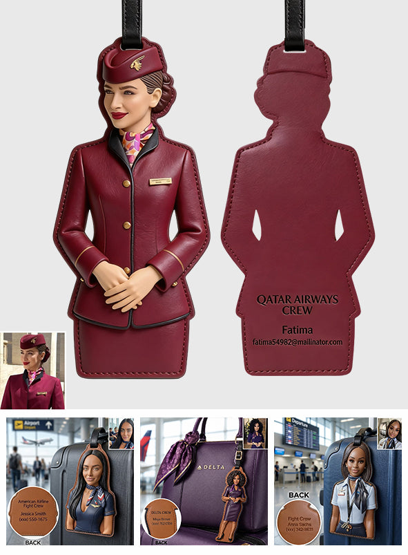 Fly Attendant Custom Luggage Tag - Personalized Fly attendant Luggage Tag