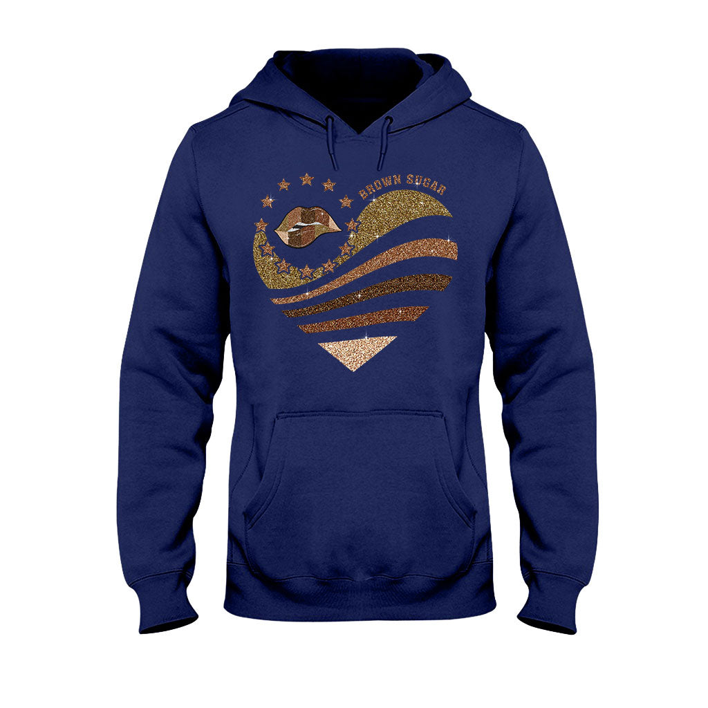 Brown Sugar - African American T-shirt and Hoodie With Faux Glitter Print 112021