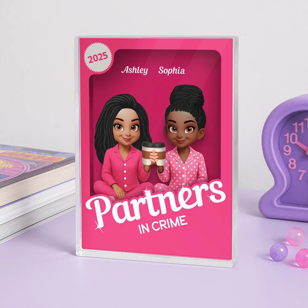 Pink Besties Forever Rectangle Acrylic Block – Cozy Bedroom Vibe, Gift for Yourself or Sisters