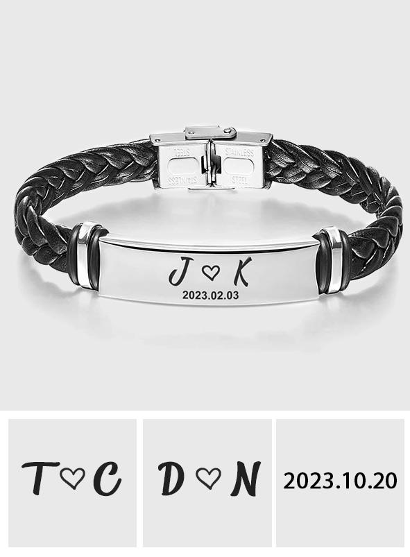 Any Text - Personalized Couple Initial Bracelet