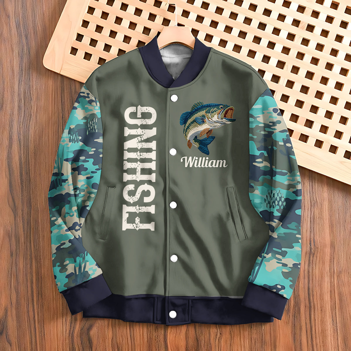 Cool Fishing - Personalized Fishing Varsity Jacket