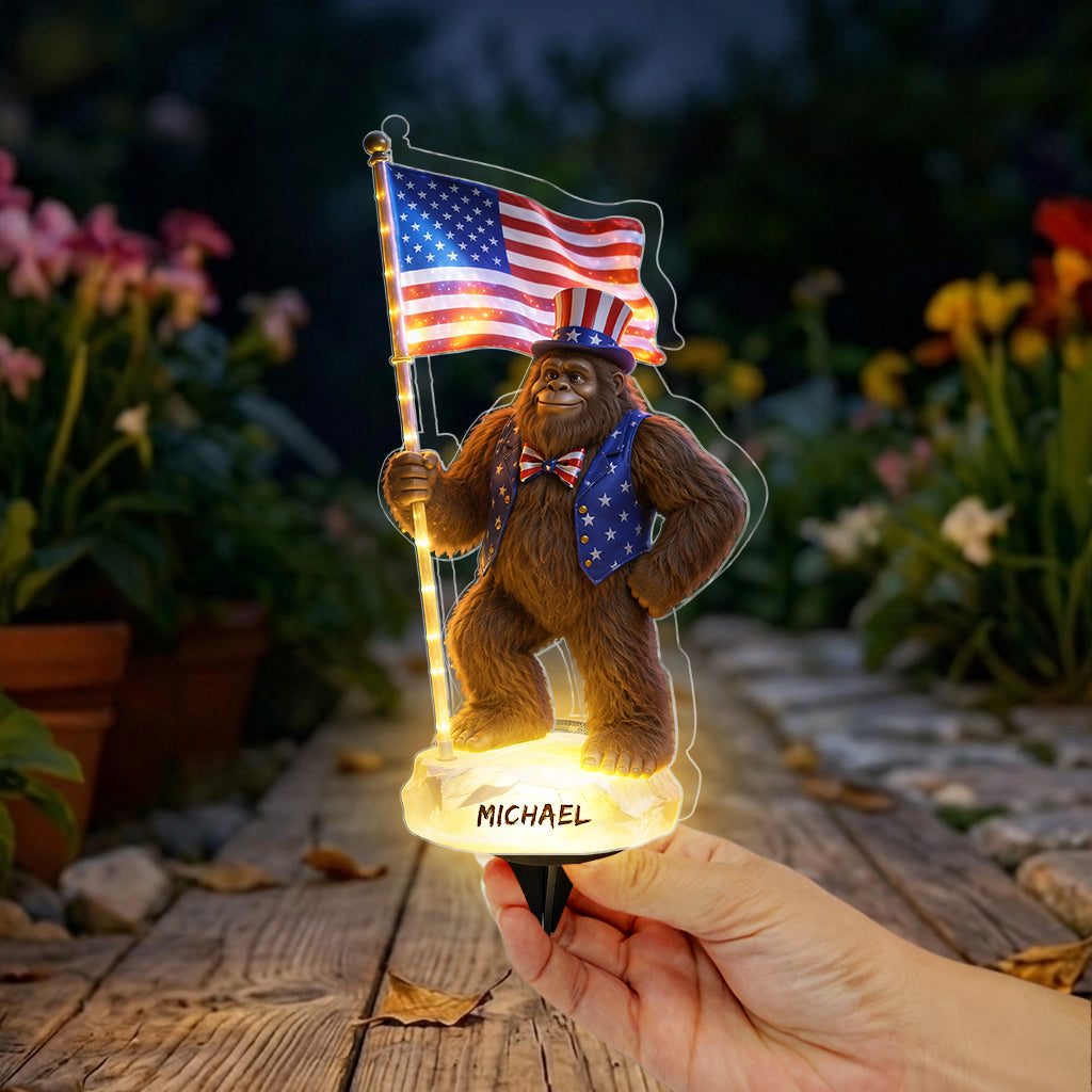 Bigfoot American - Personalized Hiking Solar Acrylic Light