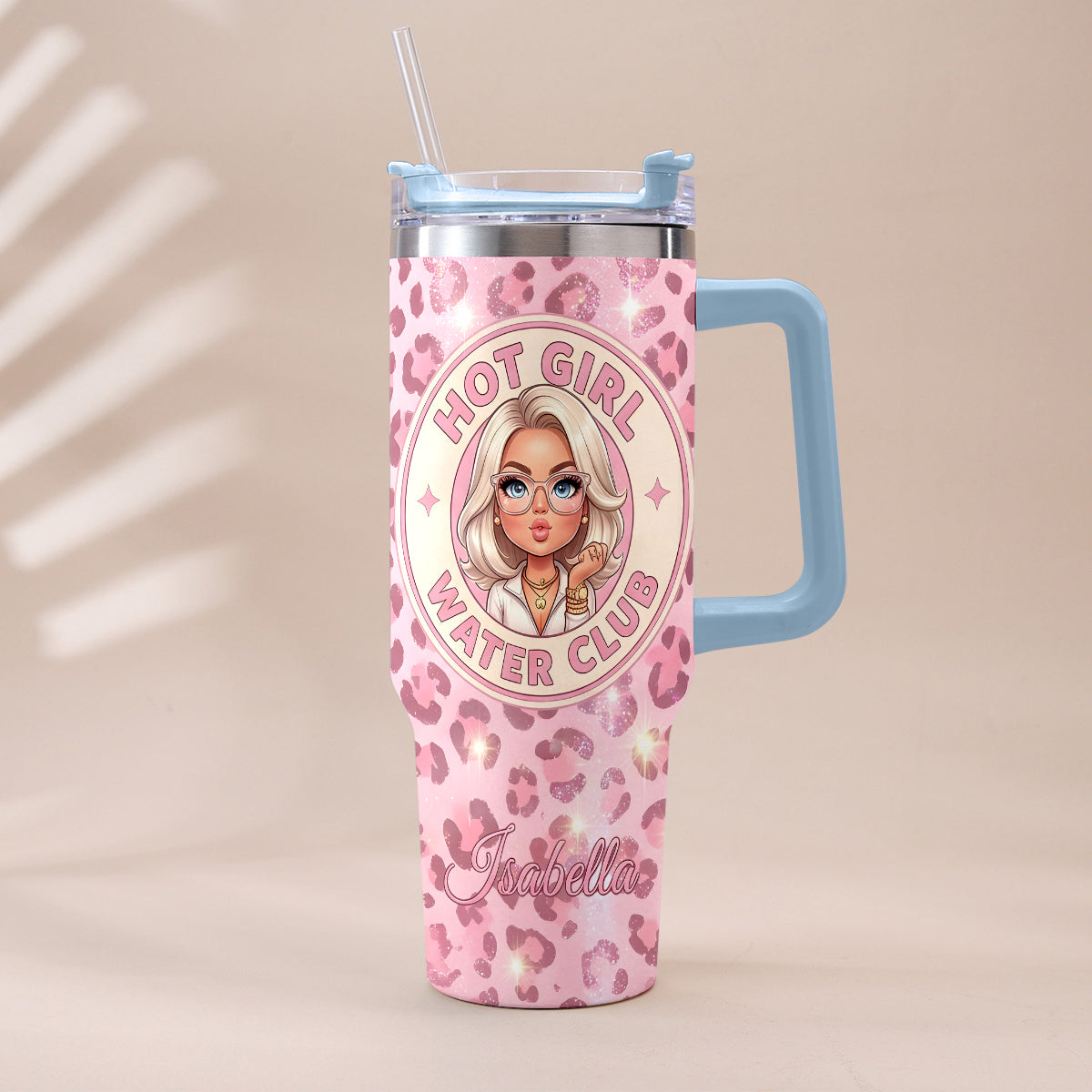 Hot Girl Water's Club, Gift for Women - Personalized Self love Tumbler With Plush Charm