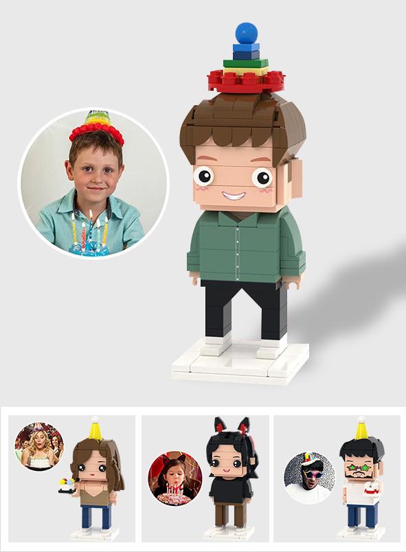 Any Birthday Photo - Personalized Birthday Photo Brick Figures