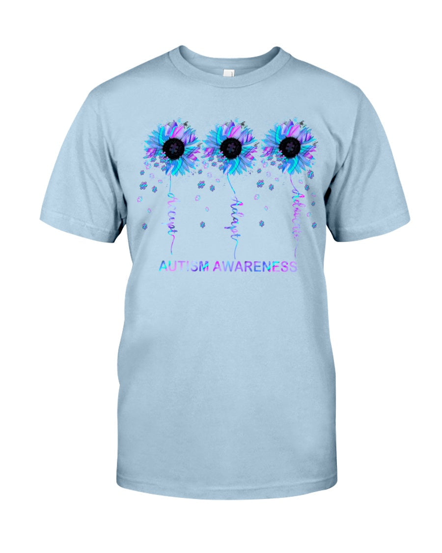 Accept Adapt Advocate - Autism Awareness T-shirt and Hoodie 0520