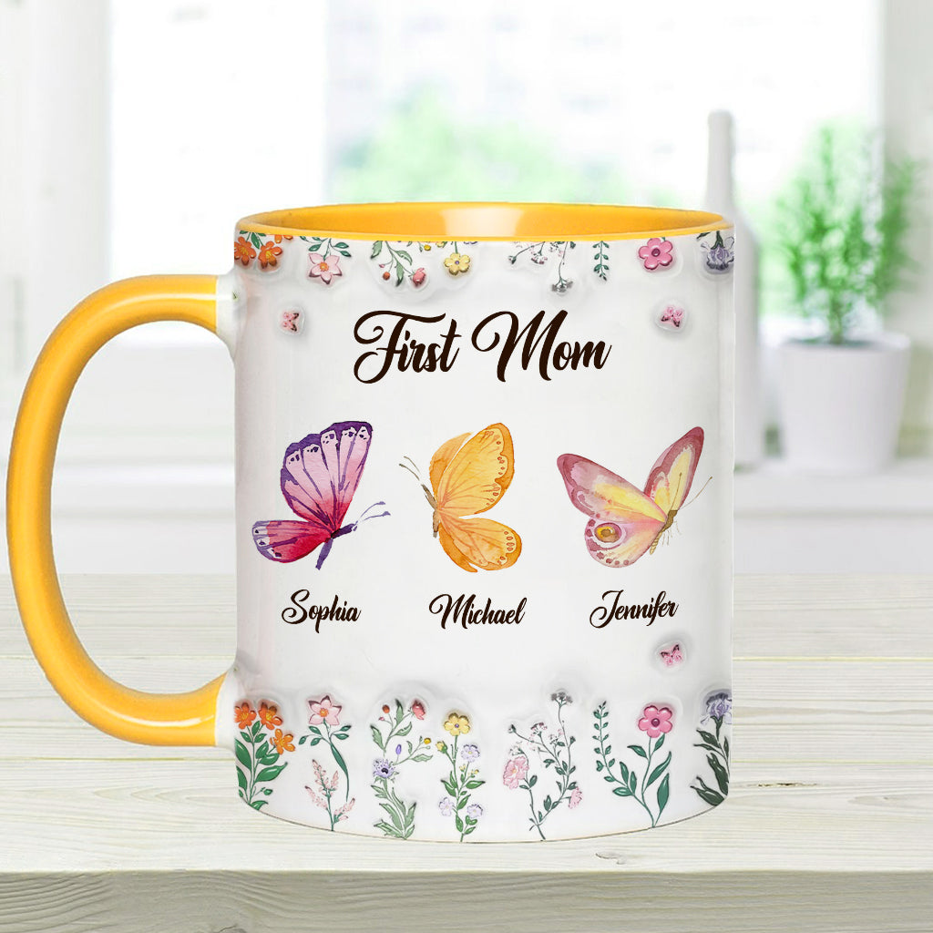 First Mom Now Grandma - Personalized Grandma Accent Mug