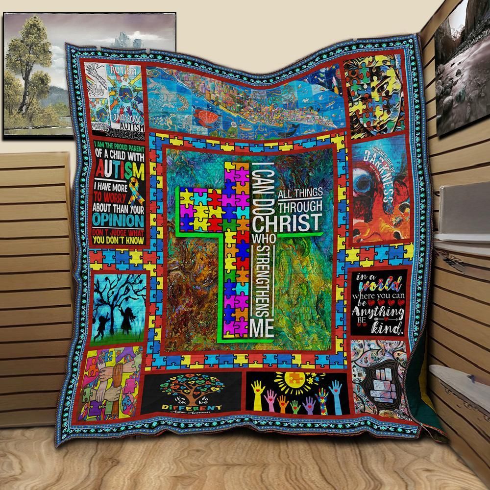 Autism But Optimistic - Autism Awareness Quilt 0921