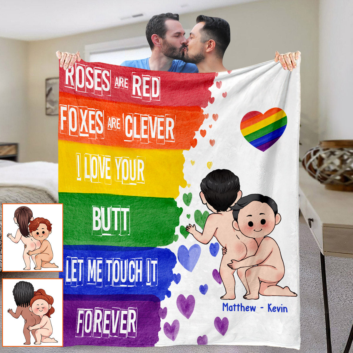 I Like Your Butt - Personalized LGBT Support Blanket
