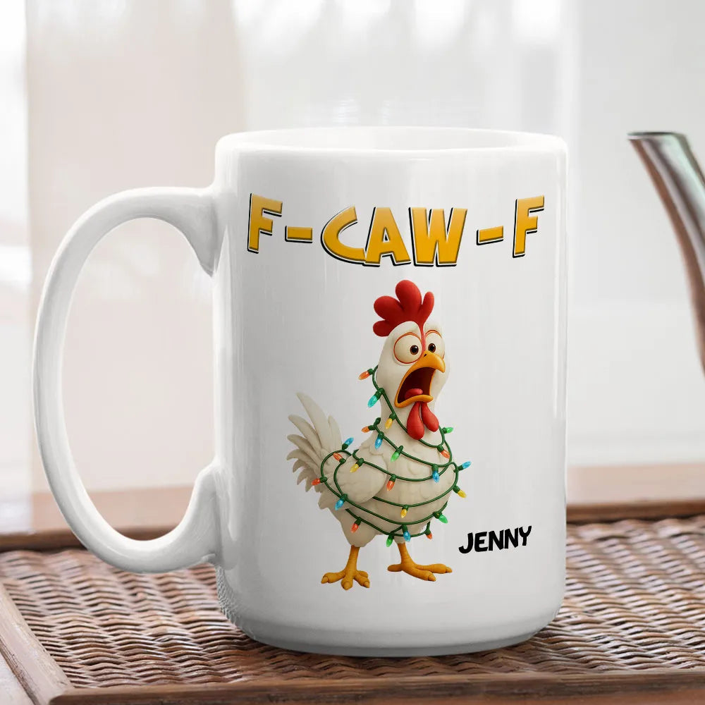 Funny Christmas Chicken Mug with Custom Name – A Hilarious Holiday Gift for Friends & Coworkers
