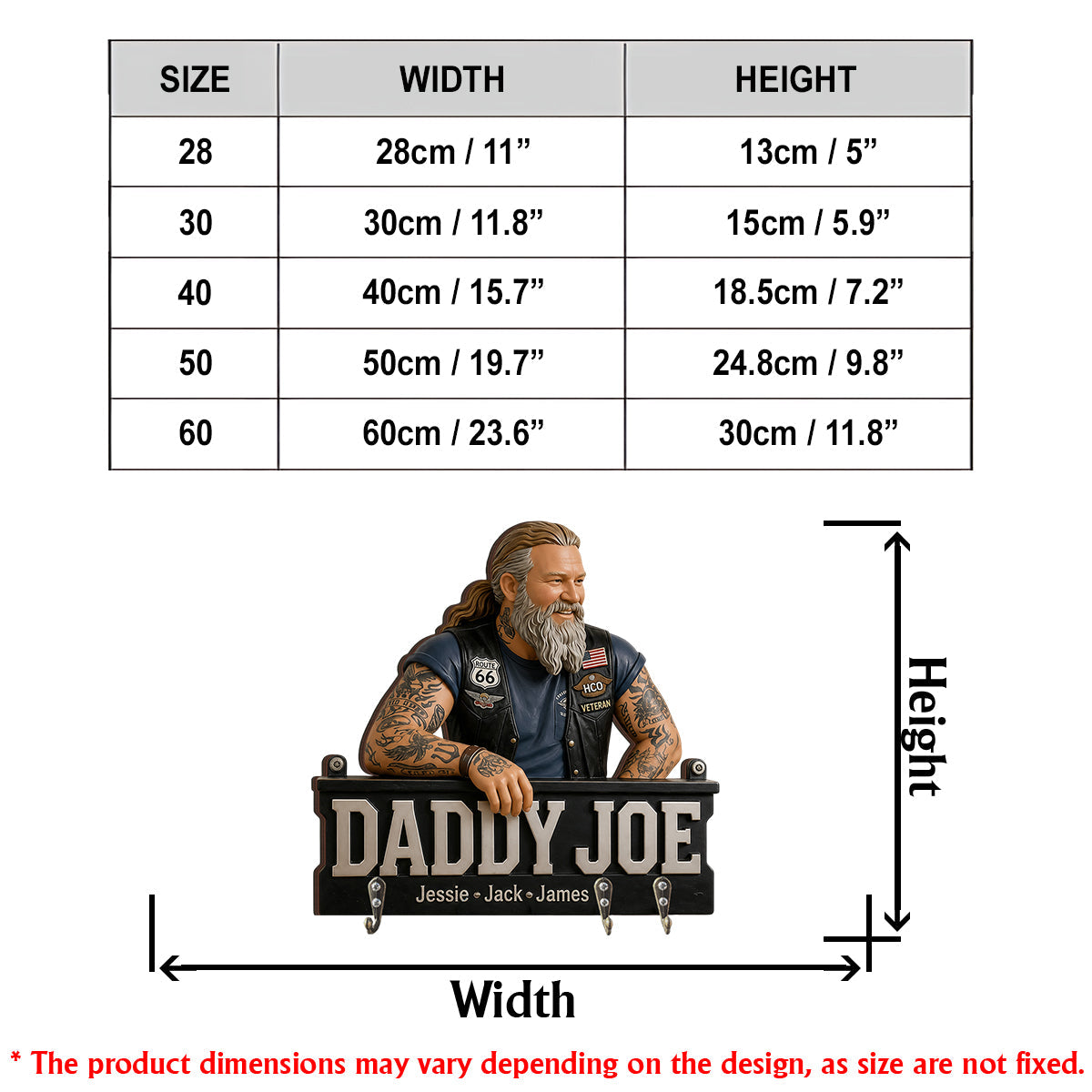 Father's Day Gifts For Dad, Grandpa - Personalized Father Custom Shaped Hanging Rack