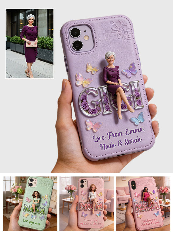 Custom Any Photo - Personalized Mother 3D Embossed Leather Phone Case