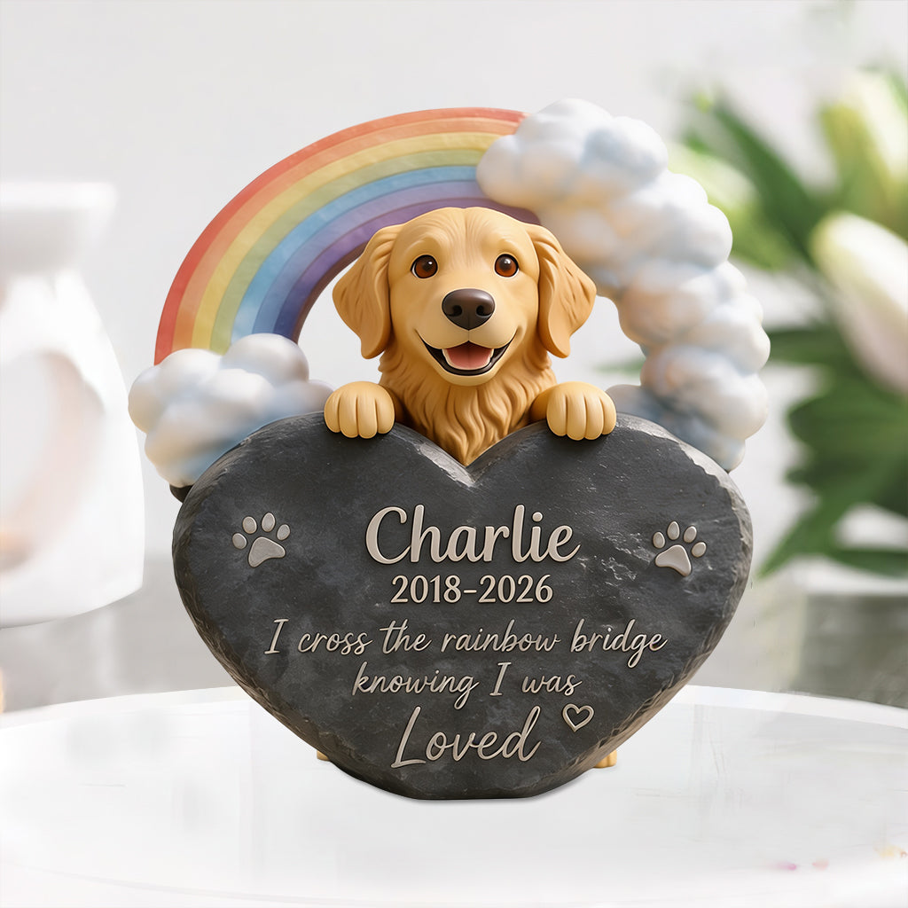 Cross The Rainbow Bridge - Personalized Dog Custom Shaped Acrylic Plaque