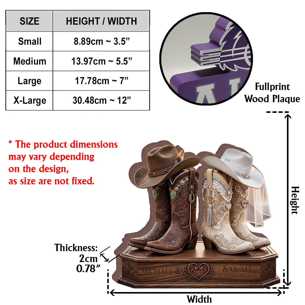 Couple Cowboy - Personalized Couple Custom Shaped Wood Plaque