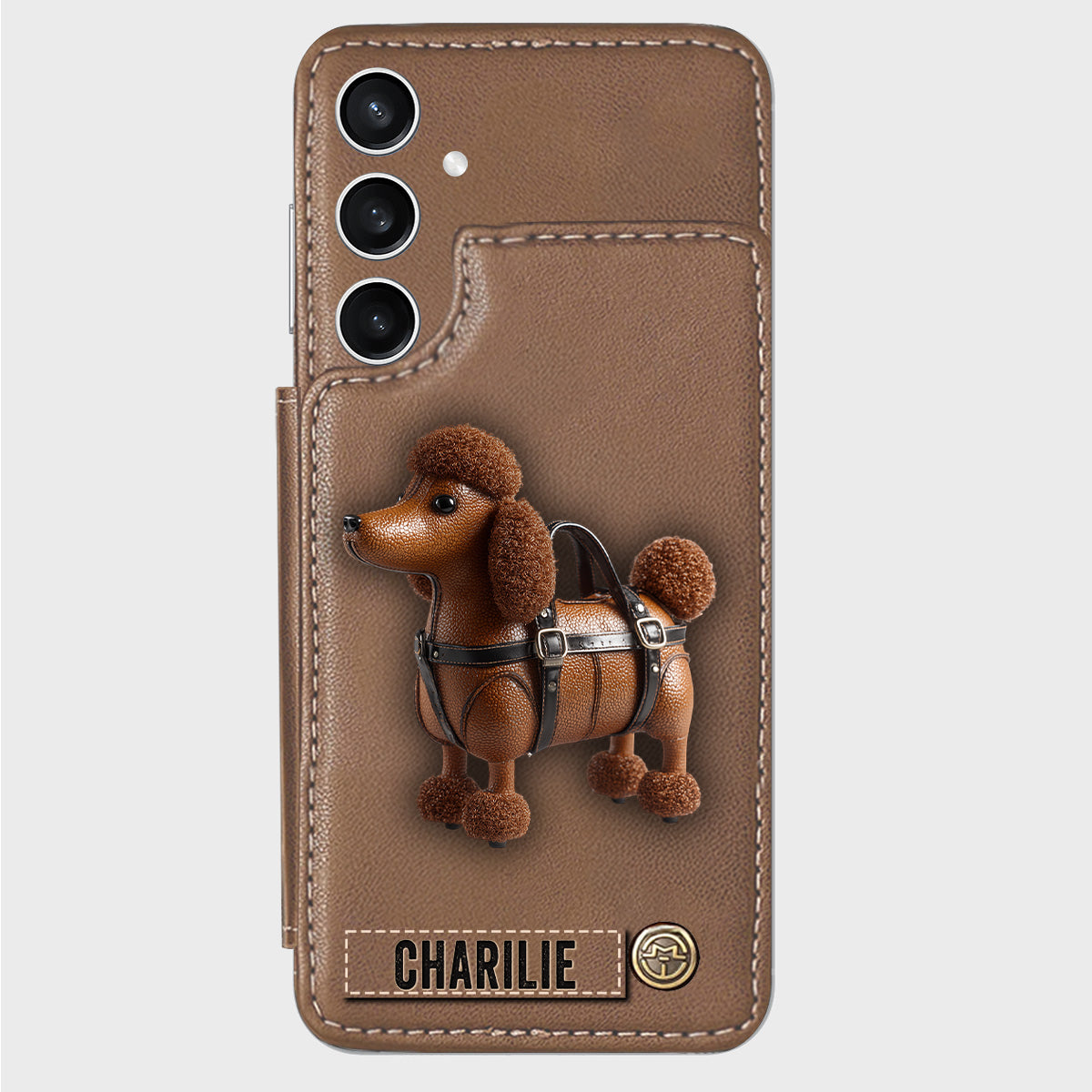 Cute Poodle - Personalized Dog Wallet Phone Case