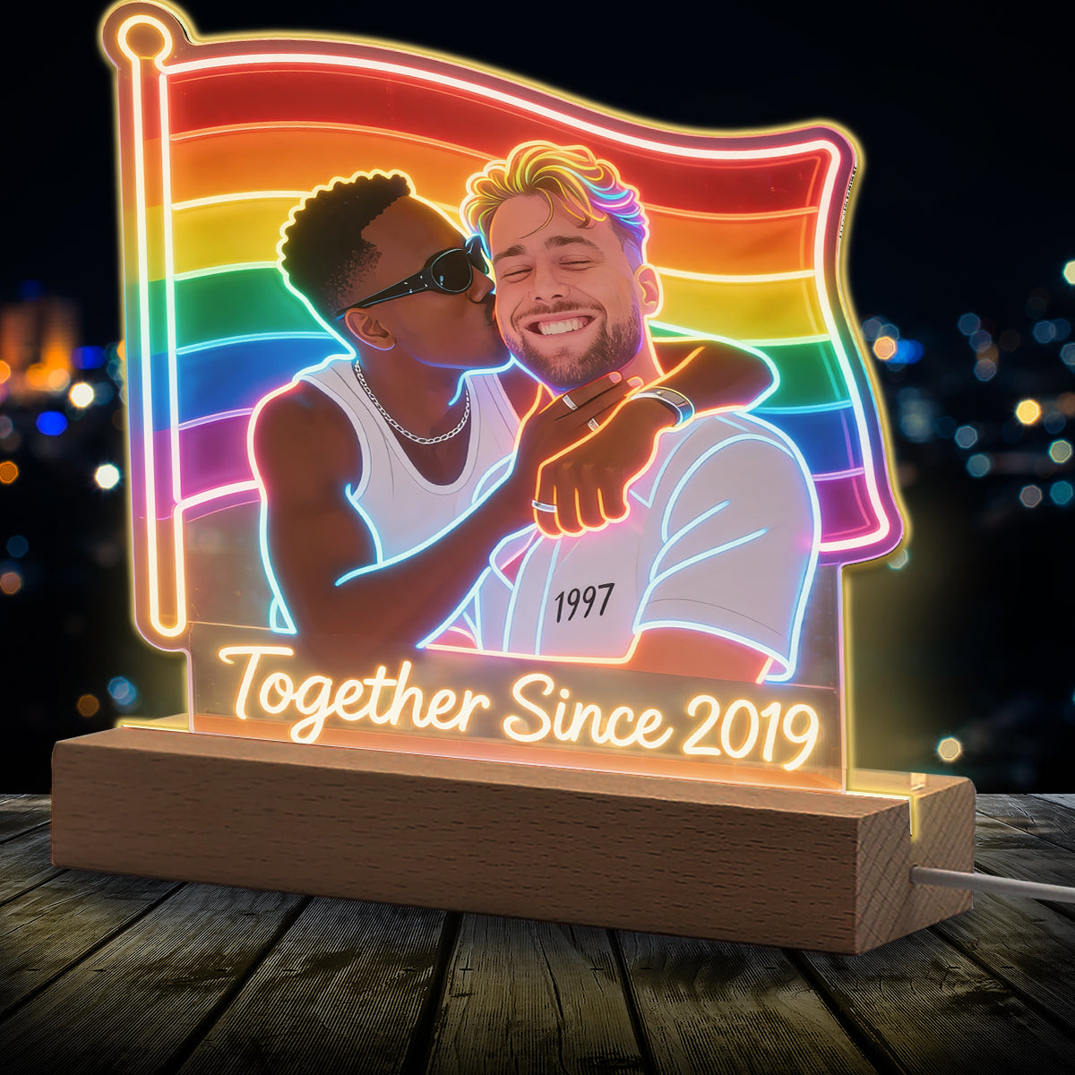 Custom Any Photo - Personalized LGBT Support Shaped Led Night Light