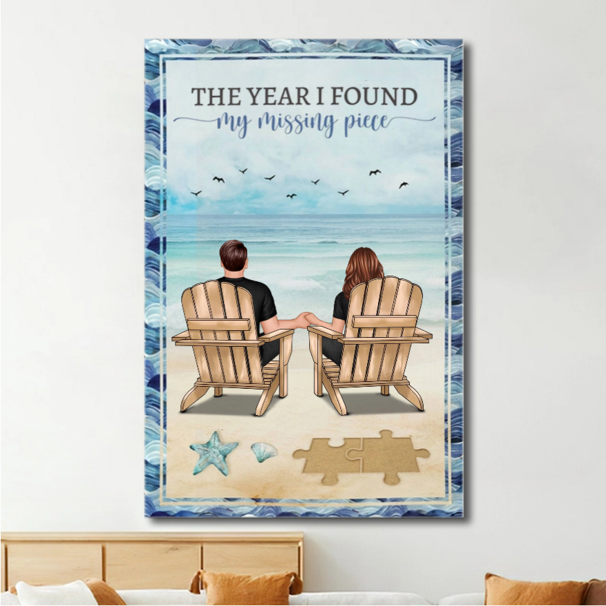 The Year I Found My Missing Piece Couple Gift - Personalized Blanket or Poster or Keychain or Plaque