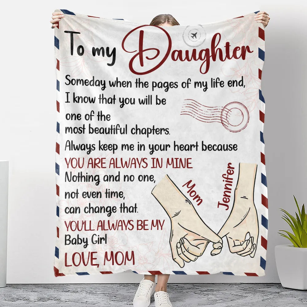 To My Daughter Fleece Blanket, Personalized Custom Throw With Heartfelt Message, Unique Gift From Mom