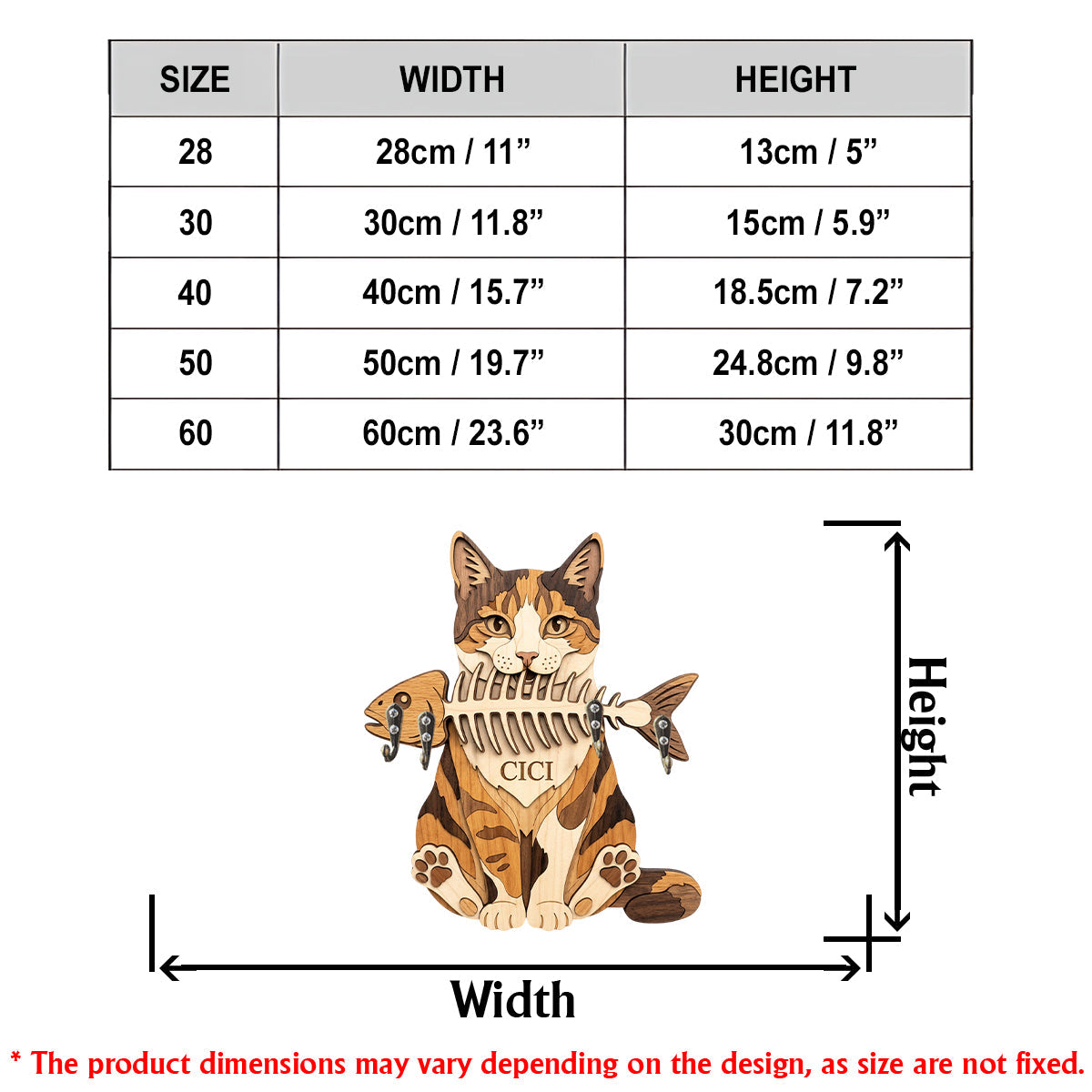 Funny Pet Keyrack - Personalized Cat Custom Shaped Hanging Rack