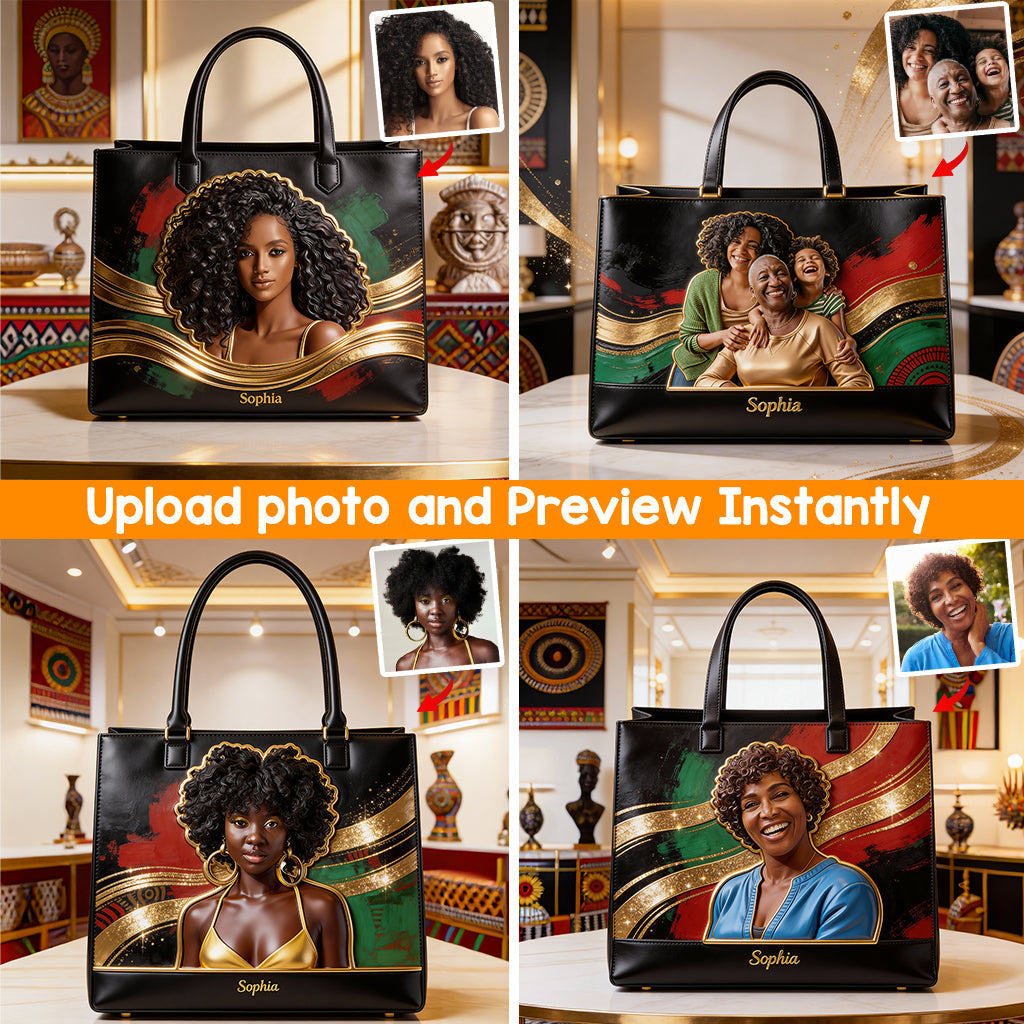 Black Women Pride - Personalized African American Leather Handbag