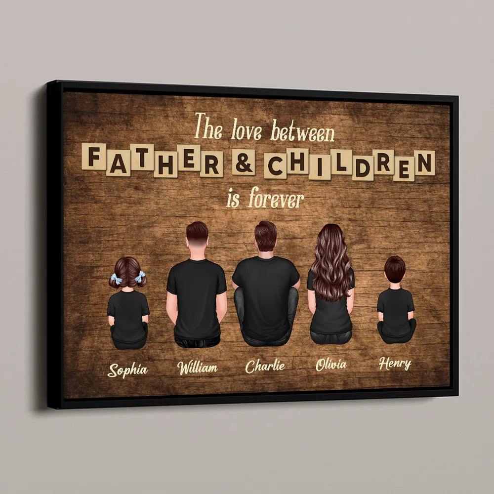 Custom Family Portrait Poster – Celebrating the Endless Bond Between Dad & Kids