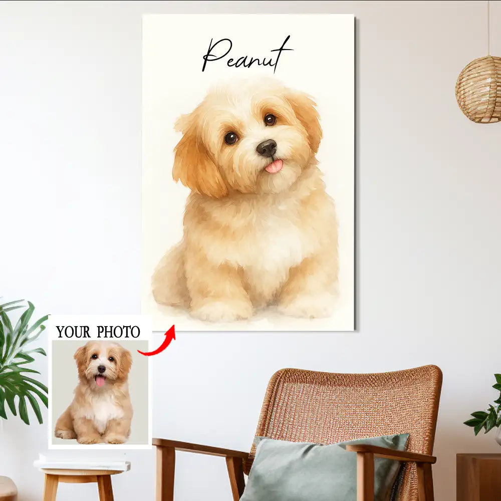 Custom Watercolour Pet Poster – Personalized Dog Portrait