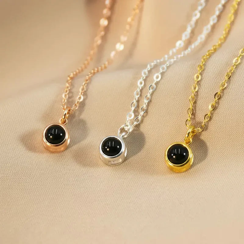 Personalized Bubble Projection Necklace with Your Photo, Romantic Couple Gift for Daily Wear and Sweet Memories
