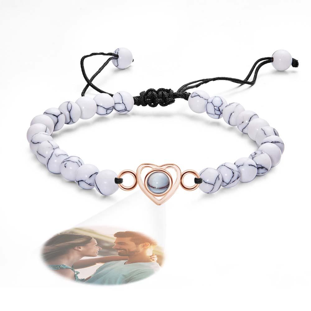 I Love You - Personalized Couple Photo Projection Beads Heart-Shaped Bracelet