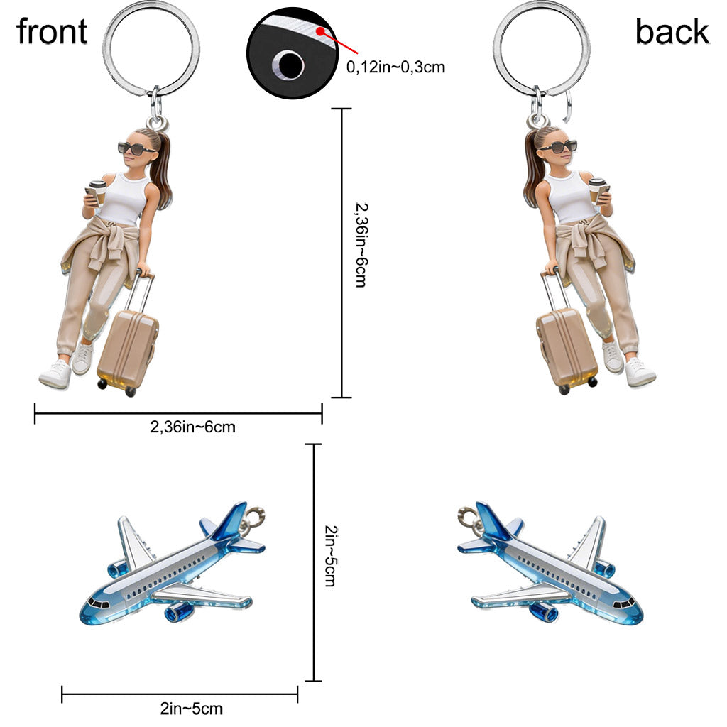 Custom Any Photo - Personalized Travelling Premium Keychain With Charms
