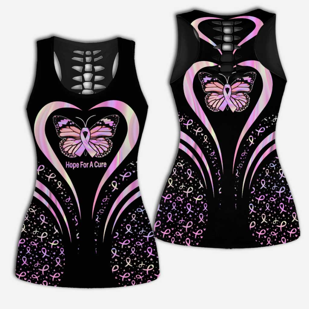 Hope For A Cure - Breast Cancer Awareness Leggings And Hollow Tank Top