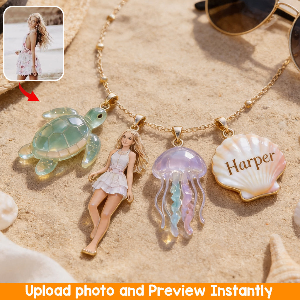 Custom Any Photo - Personalized Sea Lover Metal Necklaces With Pendants