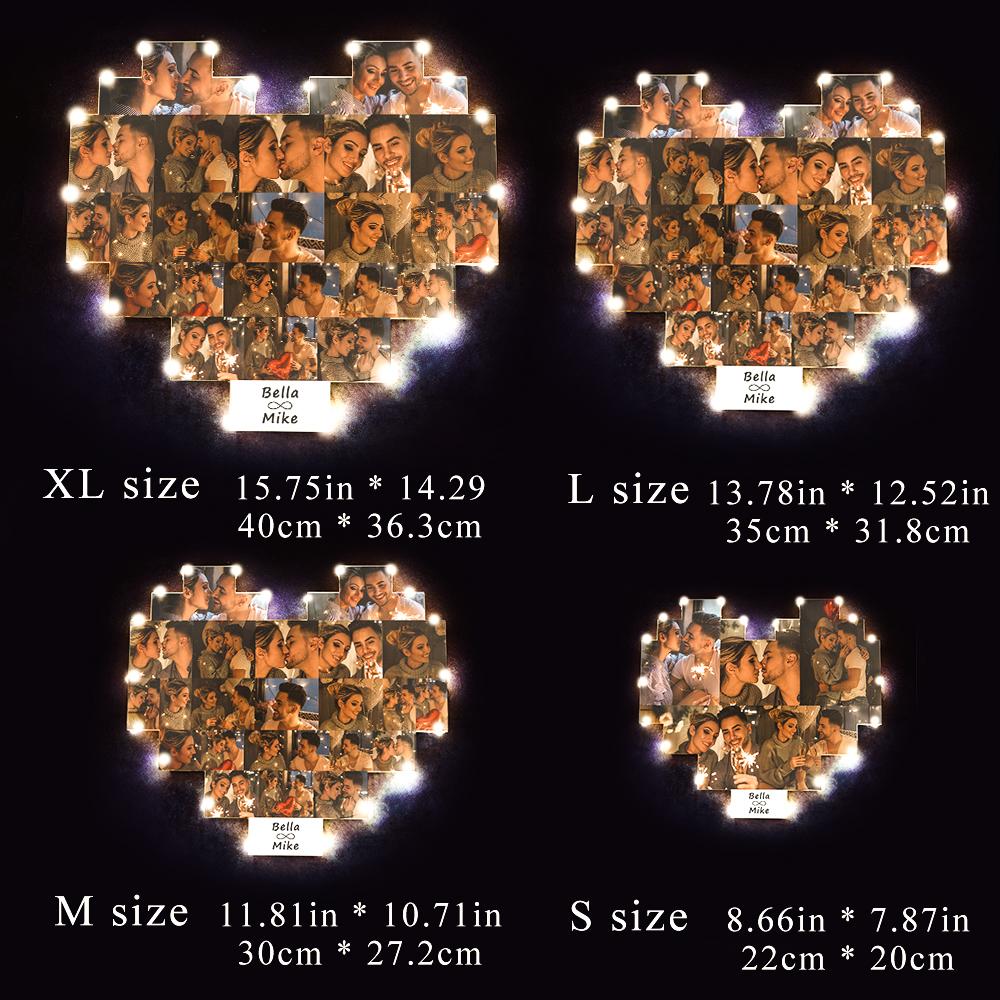 Custom Heart Photo Lamp - Personalized Couple Lamp