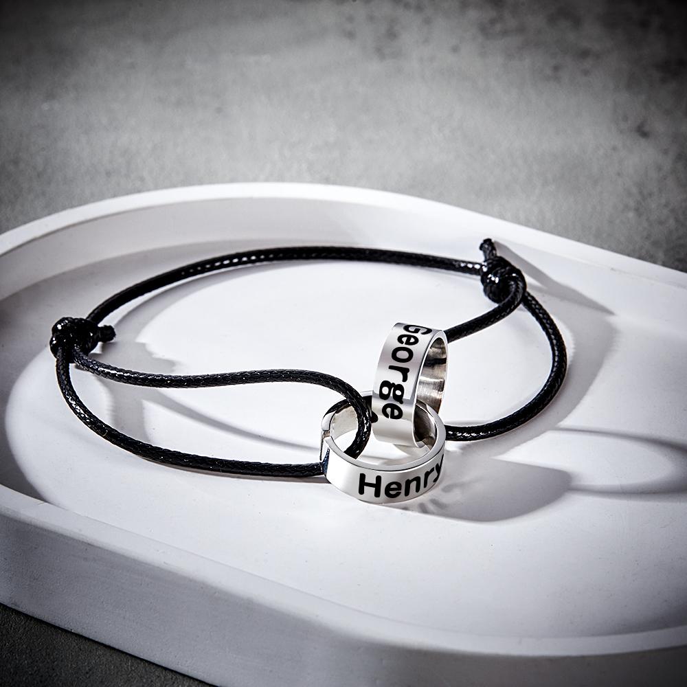 Intwine Name - Personalized Couple Intwine Name Beads Bracelet