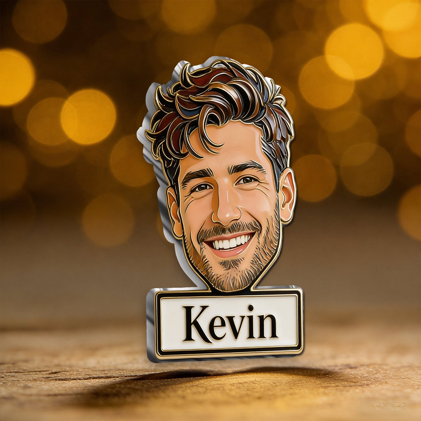Custom Any Photo Funny Gift For Dad, Grandpa - Personalized Father 3D Embossed Enamel Pin
