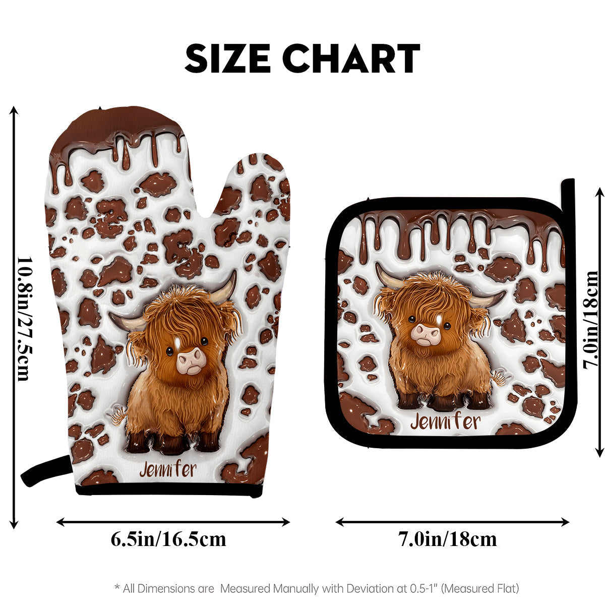 Just A Girl Who Loves Highland Cows - Personalized Oven Mitts & Pot Holder Set