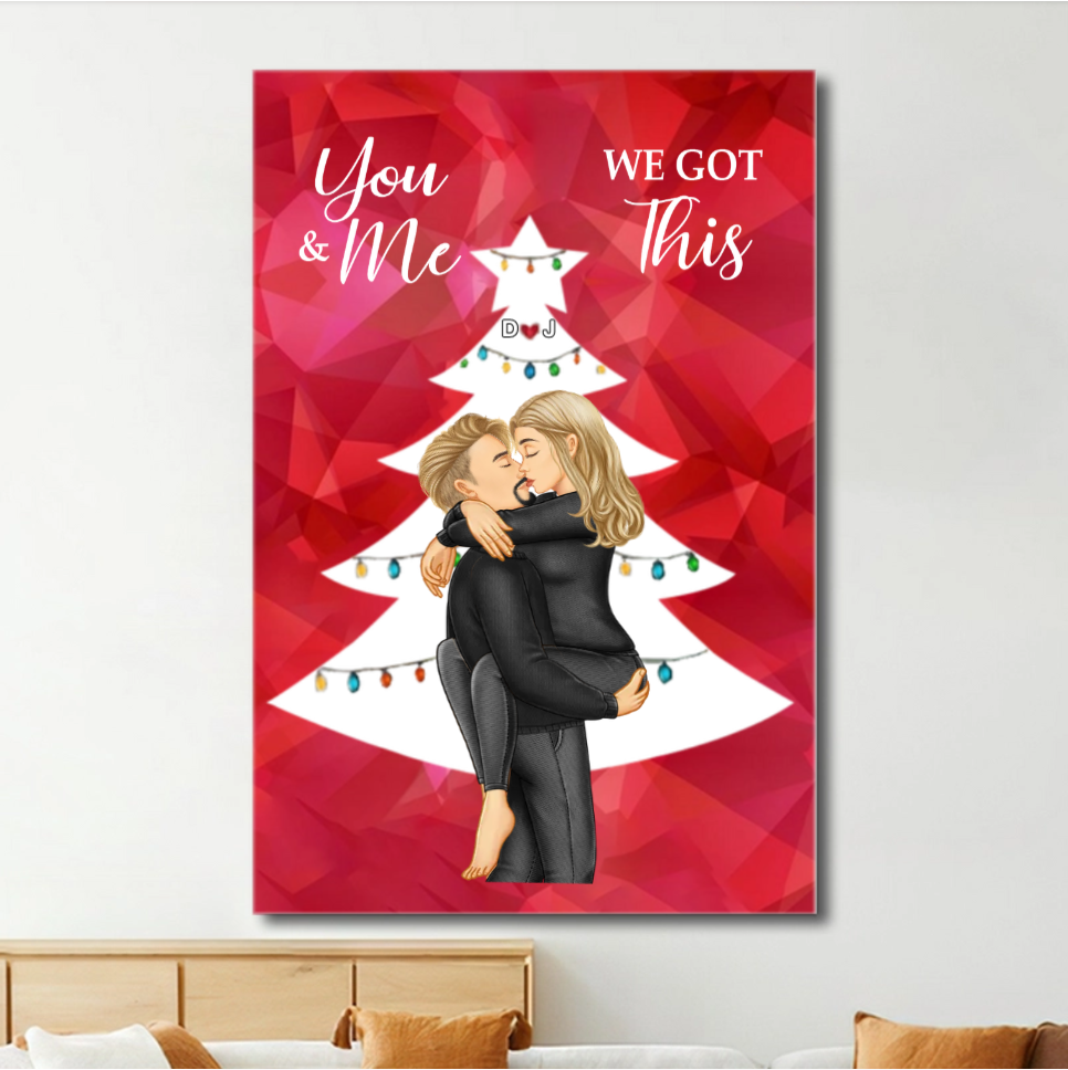 From Our First Kiss Till Our Last Breath Christmas Couple - Personalized Custom Shaped Keychain or Ornament or Poster or Plaque