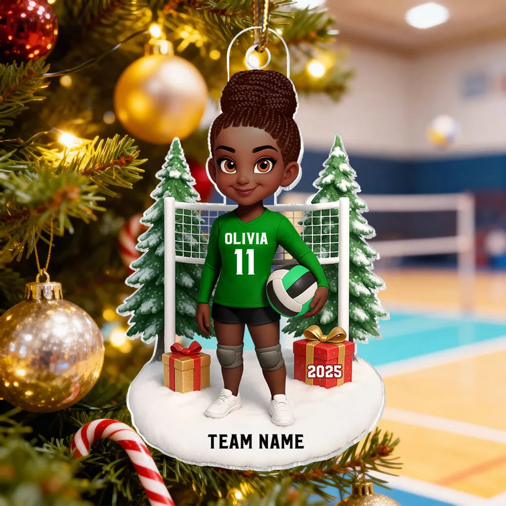 Volleyball Player Acrylic Ornament – Festive Tree Decor, Perfect Gift for Athletes