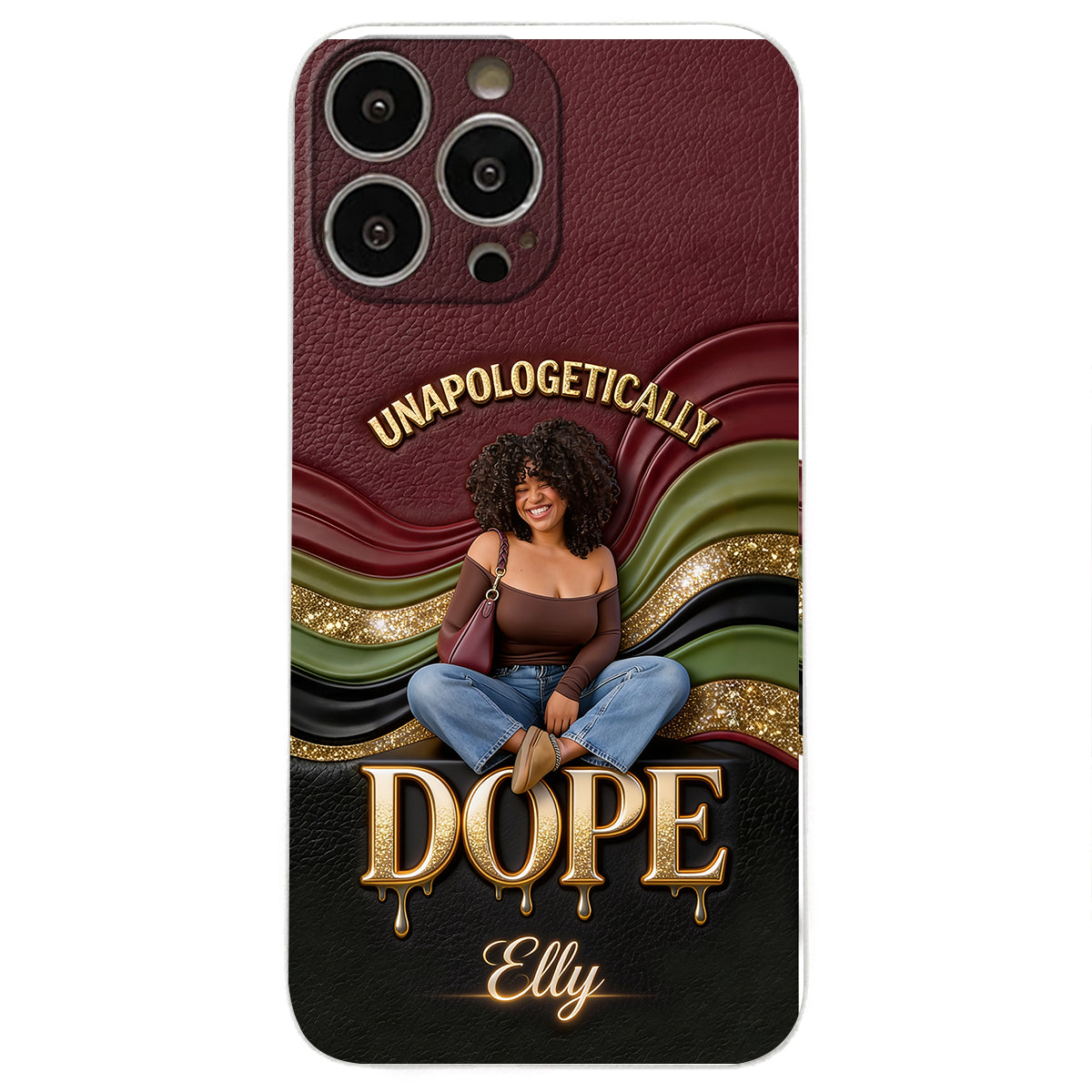 Happy Juneteeth, Black History, Black Pride - Personalized African American 3D Embossed Leather Phone Case