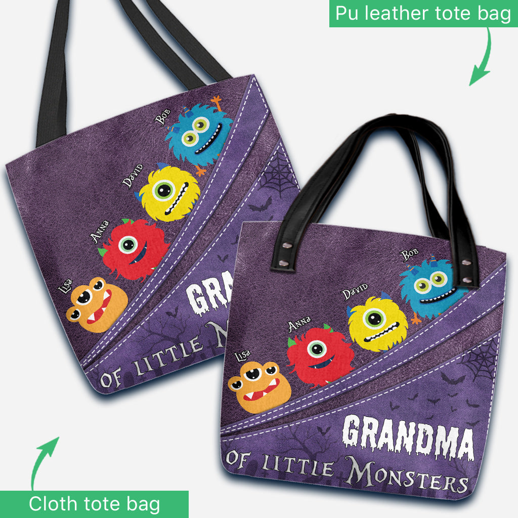 Grandma Of Little Monsters - Personalized Grandma Tote Bag